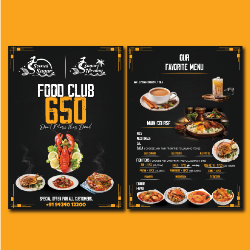 Premium Menu Card